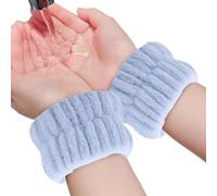 Braccialetti per il lavaggio del viso, 2 braccialetti in pile corallo, asciugamani elastici per il lavaggio del viso, comodi asciugamani da polso regolabili, morbidi elastici per capelli per donne