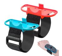 Braccialetti per Just Dance 2024 2023 2022 2021 2020, Set 2 Braccialetti Elastiche Regolabili per Just Dance,Accessori Nintendo Switch Adatti per Adulti e Bambini,Rosso e Blu