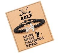 Braccialetti per tallone maschile, braccialetto di hockey - Sports Golf Hockey Fortly Charm - Gioielli per ragazzi, catena di perle motivazionali regolabili, calze per papà padre