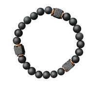 Braccialetti per tallone maschile, braccialetto roccioso vulcanico, Braccialetti rocciosi vulcanici di onice nero, Crystal Obsidian Products, Fashion Jewelry, Yoga Bangle per uomini Papà Padre