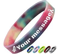 Braccialetti Personalizzabili Bambini Gomma,Braccialetto Personalizzati Bulk in Silicone Incisi per Eventi e Feste,Marketing e Sensibilizzazione,Regali per Coppie Uomini e Donne