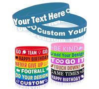 Braccialetti Personalizzabili Bulk con messaggio testo Braccialetti in Gomma Personalizzati per eventi, motivazione, raccolte fondi, braccialetti identificativi