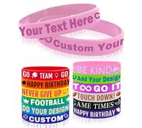 Braccialetti Personalizzabili Bulk con messaggio testo Braccialetti in Gomma Personalizzati per eventi, motivazione, raccolte fondi, braccialetti identificativi