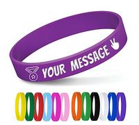 Braccialetti personalizzati Bulk con messaggi di testo Braccialetti in gomma Braccialetti in gomma personalizzati per eventi, motivazioni, raccolte fondi, braccialetti ID per bambini