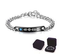 Braccialetti personalizzati con codice Spotify di musica per coppie His Her King Queen Always Forever I Love You, Bracciali per coppie per uomo donna