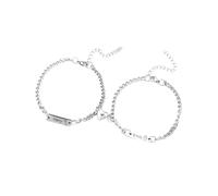 Braccialetti personalizzati con coppia di cuori abbinati: braccialetto a catena con testo/simbolo, braccialetti abbinati per coppie, braccialetto couplify personalizzato per fidanzato/fidanzata