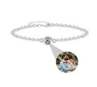 Braccialetti Personalizzati Con Foto All'interno, Bracciale di Proiezione Con Immagine Circolare per Donna Uomo, Regalo per la Festa della Mamma, Compleanni