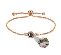 Braccialetti personalizzati con foto con foto all'interno, braccialetti di proiezione personalizzati con foto per donna uomo, bracciale con immagine circolare per la festa della mamma, compleanni