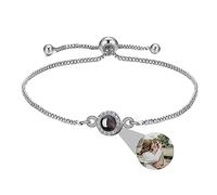 Braccialetti personalizzati con foto con foto all'interno, braccialetti di proiezione personalizzati con foto per donna uomo, bracciale con immagine circolare per la festa della mamma, compleanni