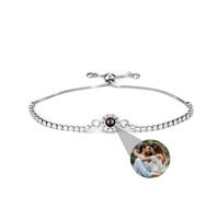 Braccialetti personalizzati con foto con foto all'interno, braccialetti di proiezione personalizzati con foto per donna uomo, bracciale con immagine circolare per la festa della mamma, compleanni