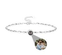 Braccialetti personalizzati con foto con foto all'interno, braccialetti di proiezione personalizzati con foto per donna uomo, bracciale con immagine circolare per la festa della mamma, compleanni