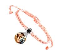 Braccialetti Personalizzati con Immagine all'interno, Braccialetto di Proiezione Fotografica Personalizzato Regolabile Corda Intrecciata I Love You Braccialetto di Proiezione per Uomini Donne