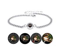 Braccialetti personalizzati con immagine all'interno di braccialetti di proiezione foto ritratto gioielli anniversario San Valentino regalo di compleanno per la coppia donne uomini famiglia amico