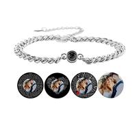Braccialetti personalizzati con immagine all'interno di braccialetti di proiezione foto ritratto gioielli anniversario San Valentino regalo di compleanno per la coppia donne uomini famiglia amico