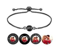 Braccialetti personalizzati con immagine all'interno di braccialetti di proiezione foto ritratto gioielli anniversario San Valentino regalo di compleanno per la coppia donne uomini famiglia amico