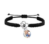 Braccialetti Personalizzati Doppio Cuore Braccialetti Foto D'Argento Per Le Donne Braccialetti Personalizzati Di Proiezione Con Immagine Interna Regali Di Compleanno Gioielli Di Natale Per La Mamma