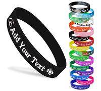Braccialetti personalizzati in silicone con logo del testo Braccialetti in gomma personalizzati 1 confezione braccialetto in silicone personalizzato per eventi, sport, feste, matrimoni