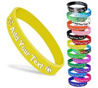 Braccialetti personalizzati in silicone con logo del testo Braccialetti in gomma personalizzati 1 confezione braccialetto in silicone personalizzato per eventi, sport, feste, matrimoni
