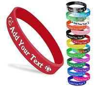 Braccialetti personalizzati in silicone con logo del testo Braccialetti in gomma personalizzati 1 confezione braccialetto in silicone personalizzato per eventi, sport, feste, matrimoni