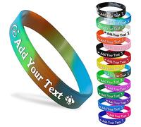 Braccialetti personalizzati in silicone con logo del testo Braccialetti in gomma personalizzati 1 confezione braccialetto in silicone personalizzato per eventi, sport, feste, matrimoni