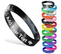 Braccialetti personalizzati in silicone con logo del testo Braccialetti in gomma personalizzati 100 confezione braccialetto in silicone personalizzato per eventi, sport, feste, matrimoni