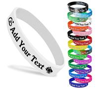 Braccialetti personalizzati in silicone con logo del testo Braccialetti in gomma personalizzati 25 confezione braccialetto in silicone personalizzato per eventi, sport, feste, matrimoni