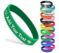 Braccialetti personalizzati in silicone con logo del testo Braccialetti in gomma personalizzati 5 confezione braccialetto in silicone personalizzato per eventi, sport, feste, matrimoni