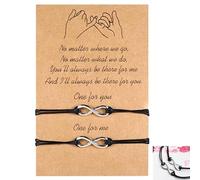 Braccialetti Pinky Promise, Bracciale regolabile 2 pezzi, Braccialetti abbinati distanza per coppie Bracciale in tessuto, Braccialetti per coppie per donne Ragazze Madre figlia Coppie Migliori amiche