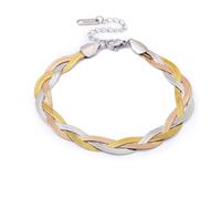 Braccialetti placcati in oro da donna, impermeabili, non si ossidano, gioielli alla moda per compleanno, festa della mamma, regali di Natale, Medium, Acciaio inossidabile, Zirconia cubica