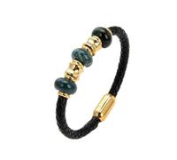 Braccialetti ruvidi cristallini Ametisti naturali bracciale per tallone in pietra per donne a corda in pelle nera Catena di corda in pelle inossidabile Accessori per i gioielli da uomo Regolabili