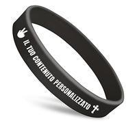 braccialetti silicone personalizzabili bracciali fluorescenti per feste braccialetto semiperdo bambini-Nero