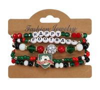 Braccialetti sportivi,Con Perline Stretch Accessori Gioco Unisex - Braccialetto di Gioielli da Calcio, con Ciondoli Di Calcio,Per Mamme Padri Allenatori Fans Partite Squadre Scuola Giochi Attività di