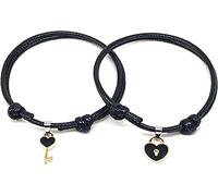 Braccialetti Uomo Donna 1 Paio Bracciale Coppia Chic Regolabile Chiave in Resina Catena di Blocco A Cuore Braccialetto per Incontri Pulsera Gife per Uomo Donna Lovely And Attractive