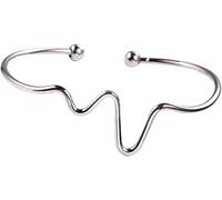 Braccialetti Uomo Donna Moda Semplice Donna Cuore Battito Ritmo Ecg Onda Aperto Ended Braccialetto Regalo Pulsera Regalo Per Uomo Donna Bella e pratica