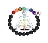 Braccialetto 7 chakra con pietre naturali, e-book integrato, fatto a mano, gioielli per donna e uomo, bracciale in pietra naturale, pietre da 8 mm, tutte le pietre nei nostri braccialetti sono naturali, 21 cm, Pietra