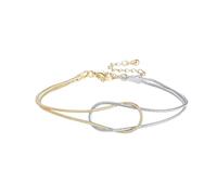 Braccialetto a catena con nodo d'amore per le donne in argento Sterling 925 placcato oro braccialetti abbinati per relazioni di coppia San Valentino Natale Gif Il suo set di gioielli da donna, Misura