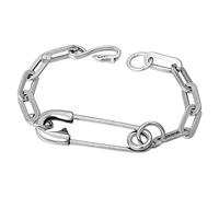 Braccialetto a catena con spilla di sicurezza personalizzato per donne e uomini con clip di carta Charm argento delicato amicizia braccialetti alla moda Y2K per figlia mamma stile classico semplice