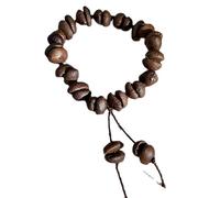 Braccialetto a chicco di caffè per uomo e donna, minimalista, fatto a mano, elasticizzato, con perline in vero chicco di caffè, per coppie, gioielli regalo, Nichel, Nessuna pietra preziosa