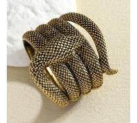 Braccialetto a fascia largo a forma di serpente in metallo dorato vintage, stile europeo e americano, adatto a coprire le cicatrici Lega di zinco