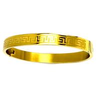 Braccialetto a forma di chiave greca antica, realizzato a mano, con motivo a chiave greca, braccialetto Eternity Infinity Success per le donne in oro giallo 18 kt Vermeil braccialetto geometrico