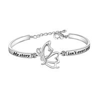Braccialetto a forma di farfalla con semicicolon My Story Isn't Over Yet Semicolon Gioielli Semicolon Prevenzione del Suicidio Regalo, 2.5,