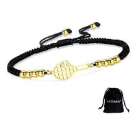 Braccialetto a Racchetta da Tennis Per Donne e Uomini in Acciaio Inossidabile Delicato e Regolabile Con Ciondolo a Forma di Racchetta da Sport Gioiello Amanti Del Tennis Regali (Stringa di B-G)