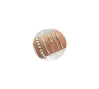 Braccialetto a strati in argento con perline grosse per le donne Love You More Bracciale a forma di cuore impilabile elastico con perline a sfera braccialetto delicato gioielli regali, Suitable, Lega