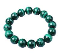 Braccialetto AAAA da 10 mm in malachite verde naturale con perline rotonde Reiki unisex, 10mm, Cristallo, Pietra preziosa naturale di malachite