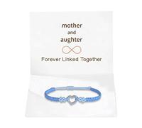 Braccialetto alla caviglia con perline in stile bohémien, con scritta "To My Daughter Forever", con biglietto in pietra naturale, idea regalo, Misura unica, Altro