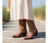 Braccialetto Alla Caviglia Western Con Charm Fleur De Lis In Metallo Dorato