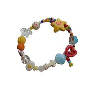 Braccialetto alla moda colorato con perline a forma di stella, braccialetto elastico fatto a mano, grazioso braccialetto impilabile, gioiello estivo