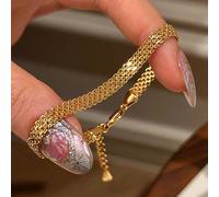 Braccialetto ampio intrecciato scintillante in argento sterling 925, con quattro file di bracciali a serbatoio dorati a forma di drago, adatto sia per uomo che per donna, con stile hip-hop, ideale com