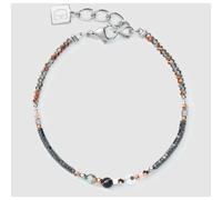 Braccialetto amuleto small cristalli e strisce di onice grigio-cristallo