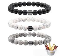 Braccialetto Ant-i Alcoho/l, braccialetto magnetico per uomini e donne, bracciale Ant-i Alcoh/ol & Sobri/Edy/t con perline, braccialetto per alleviare l'ansia, bracciale regolabile da 8 mm, per uomini